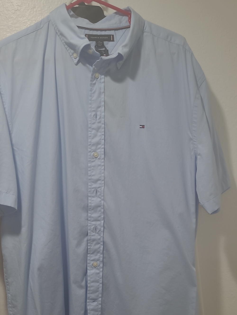Tommy Hilfiger Pale Blue Short Sleeve Button-Down Shirt